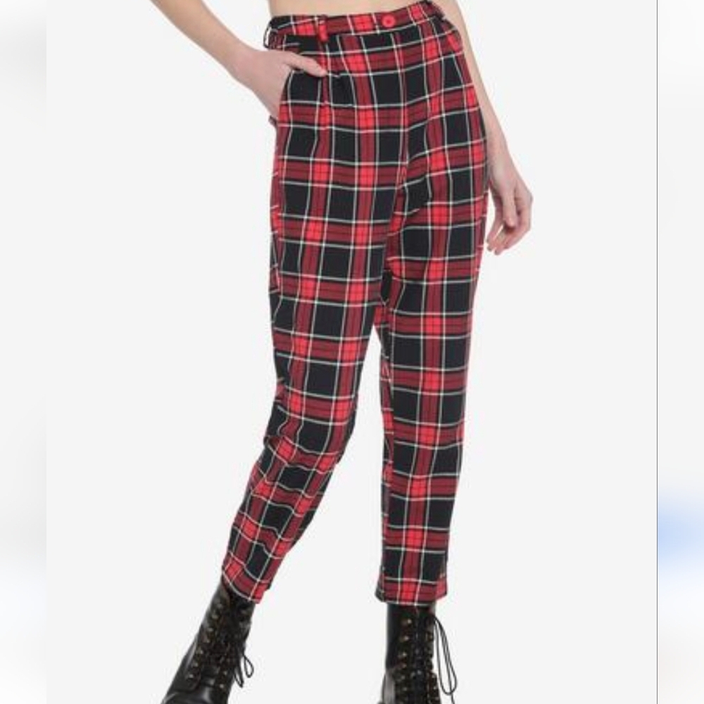 Red Plaid Trousers Hot Topic Sz.S